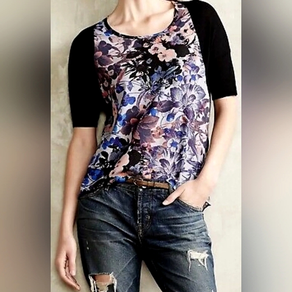 Yellow Bird (Anthropologie) - Floral Baseball Style Blouse - Size XS - Picture 2 of 11